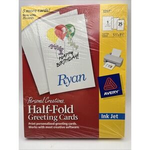 AVERY 3297 Half-fold Ink Jet 25 Personal‎ Greeting Cards NEW